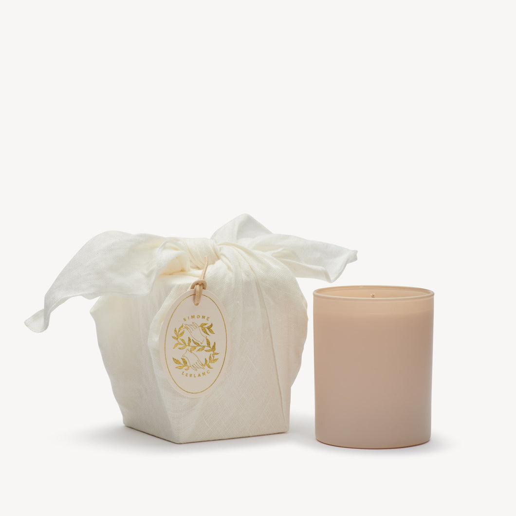 Pastoral Candle with Cotton Wrap White