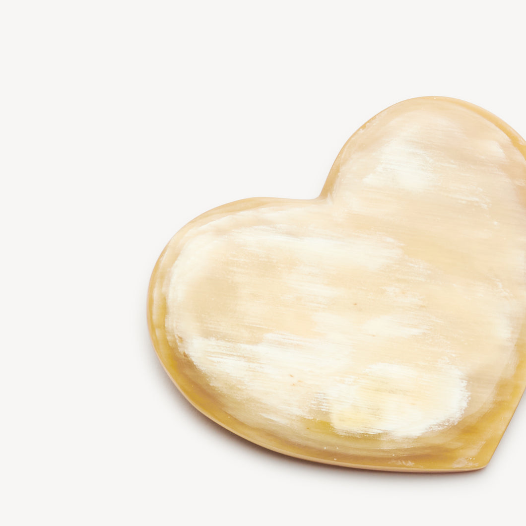 Hand Carved Heart Brooch