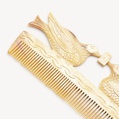 Hand Carved Lovers Comb